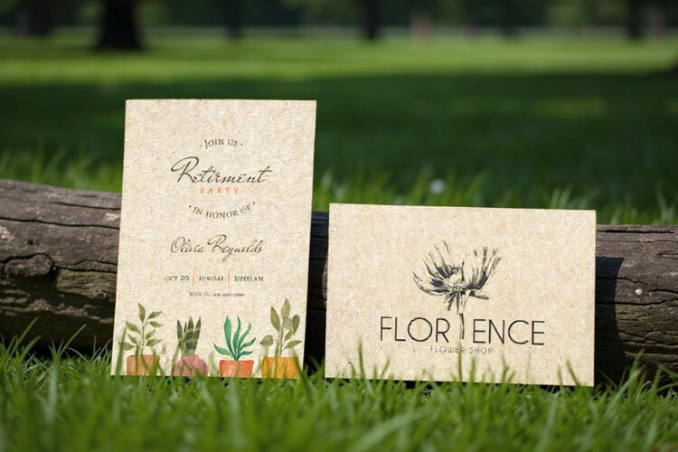 Tarjetas de papel kraft